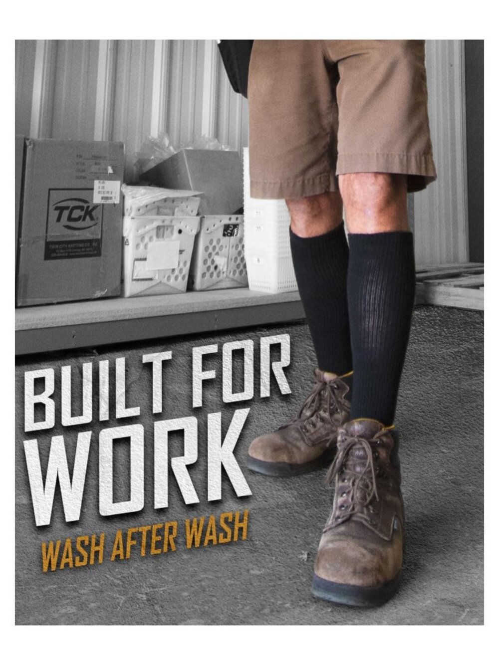Men's Over the Calf Moisture Wicking Cushioned Work Boot Socks 3 Pack - Picture 2 of 2